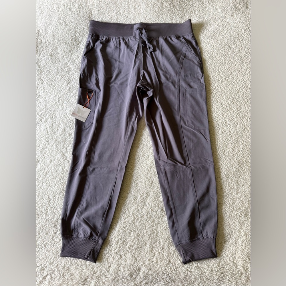 Monarch Uniforms Ribbed Jogger Scrub Pants Charcoal Grey Women's Size XL Petite